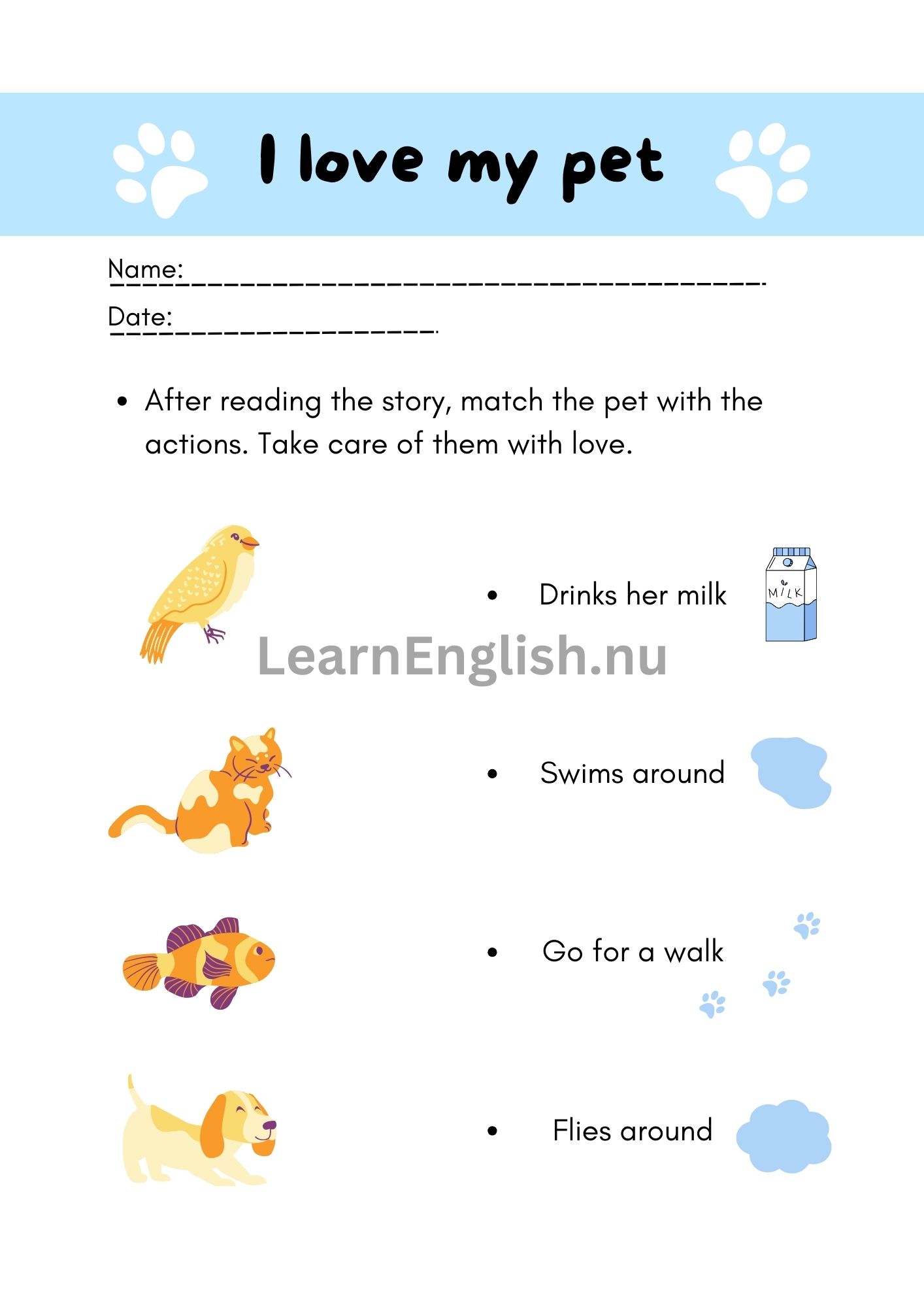 اسماء الحيوانات الاليفة بالانجليزي بالصور والصوت